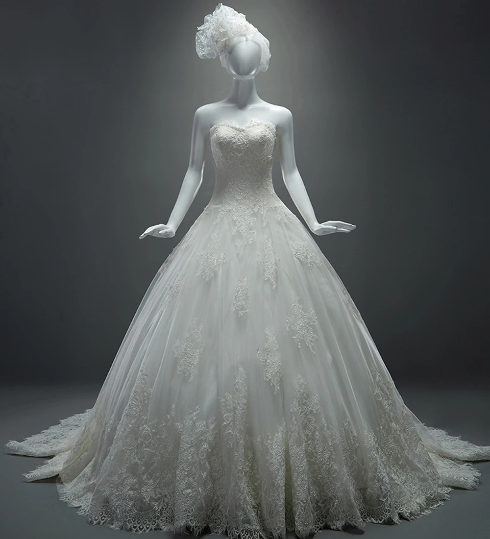 

Charming A-Line Off The Shoulder See Through Long Sleeves Chapel Train Lace Up Lace Wedding Dress 2016 Vestido De Noiva