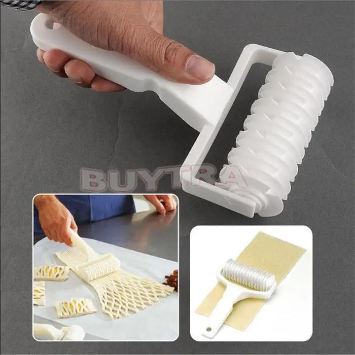 

Large Size Pie Pizza Cookie Cutter Pastry Tools Bakeware Embossing Dough Roller Lattice Craft Cooking Tools 14cmx12cm