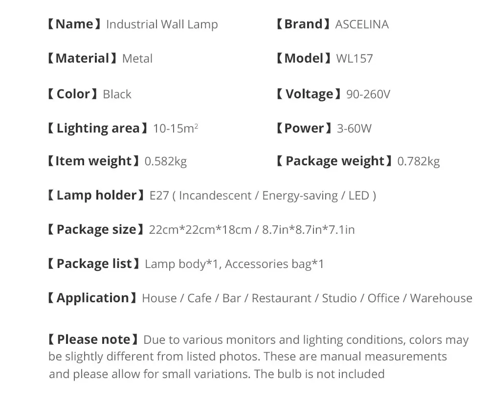 Lâmpada de Parede Industrial do Vintage Luzes de Parede País da América Ajustável Arandelas Parede Quarto Retro Iluminação Led Luz Mod. 129400 3 de parede led ajustável luz arandelas parede