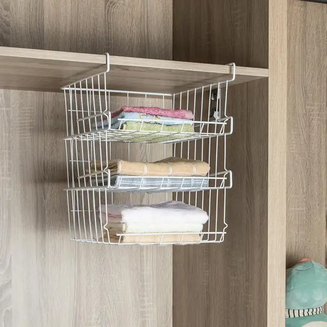 Cheap Refrigerator Storage Basket Kitchen Multifunctional Finishing Rack Under Cabinet Wire Fruit Food Shelf Home Organizer