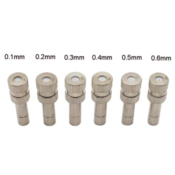 

10 pcs Quick Pushing Nozzles Nickeled Fogging Spray Sprinkler Misting Garden Nozzle For Misting Cooling System 1/4" inch