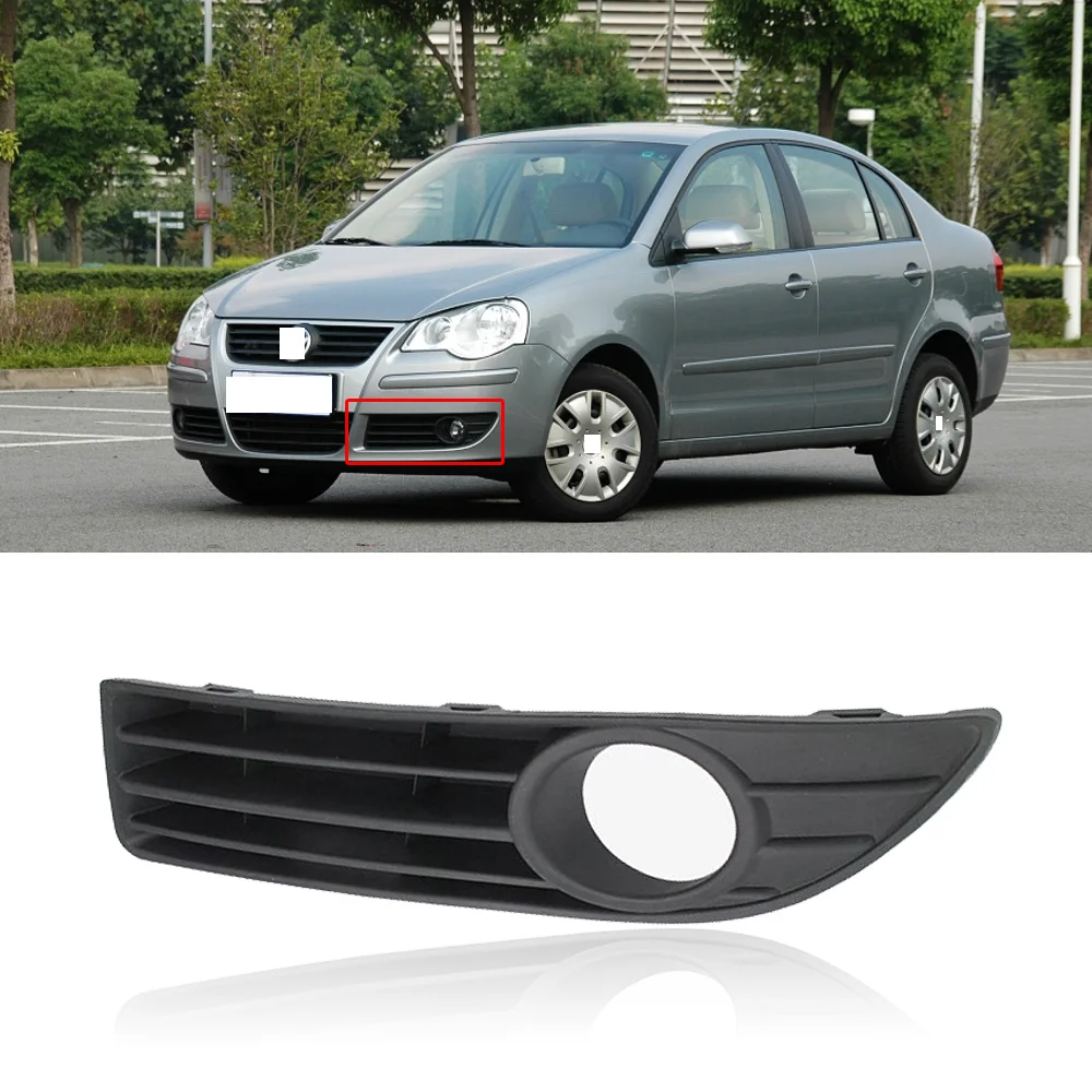 

CAPQX For VW Polo 06-10 Front Bumper Fog light Foglamp Cover Trim Frame Grilling Fog Lamp Grating Decoration Housing Shell Hood