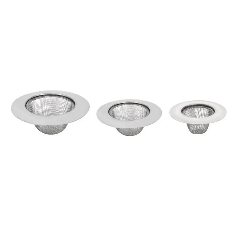 Three Size Stainless Steel Bathtub Hair Catcher Stopper Shower Drain Hole Filter Trap Metal Sink Strainer