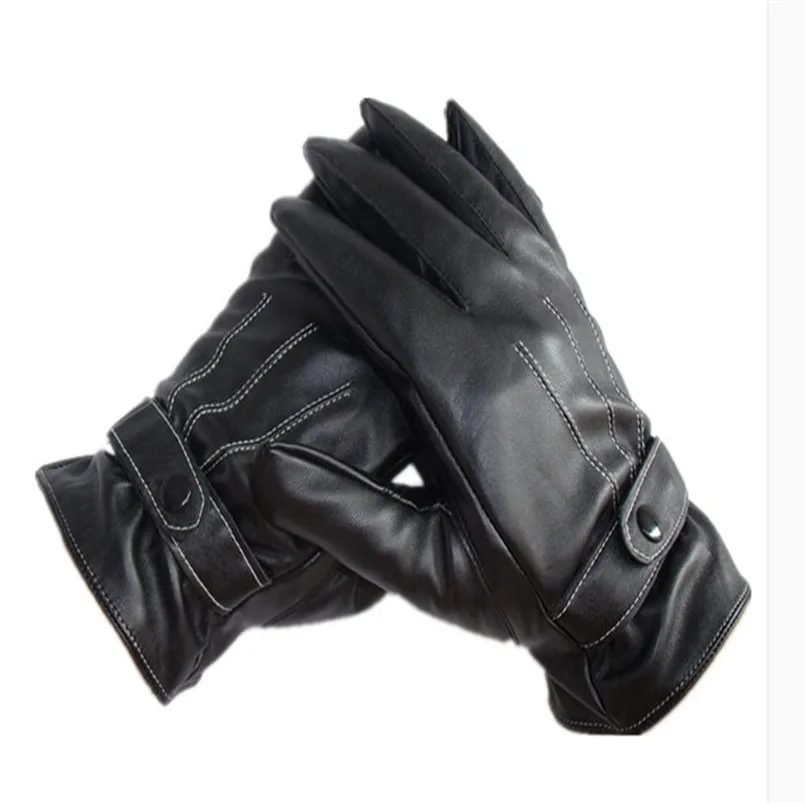 Мужские класса «Люкс» из искусственной кожи зимние сапоги на очень вождения теплые перчатки из кашемира авто-Стайлинг мотоцикл Перчатки