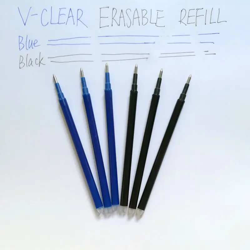 Волшебная стираемая ручка заправка 0,7 мм синие чернила гелевая ручка Заправка для письма 6 шт ручка, канцелярские принадлежности для офиса принадлежности для школьников, студентов подарки - Цвет: Black Blue each3