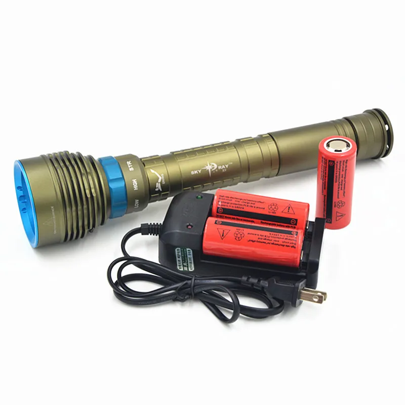 Новый 14000Lm Дайвинг 7x XM-L2 светодио дный погружения Фонарик Torch Light Фонари с 3x26650 Батарея и Зарядное устройство, Бесплатная доставка