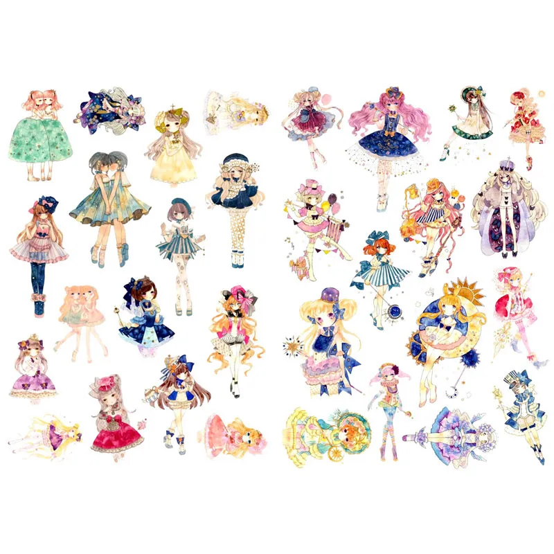 

1 PCS Kawaii Pink Cartoon Girl Kawaii Stationery Cute Notebook Sketchbook Dairy Planner Stickers School Office Decor