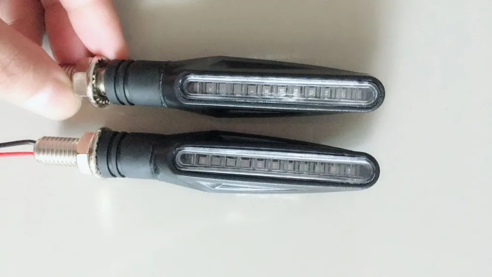 2pcs Motorcycle Turn Signal Light LED Flowing Water Amber Blinkers Flexible Bendable Indicator Flashers Lamp for Honda Yamaha  (5)