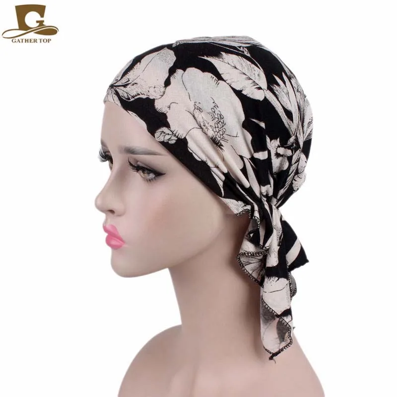 Head Covering White Hair Scarf Women Soft Wrinkle Head Scarf