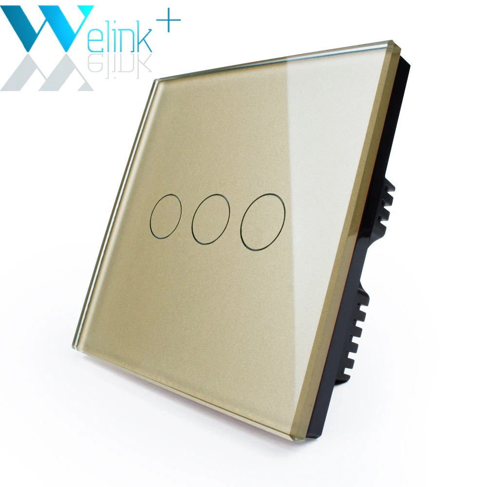 3Gang1Way,UK Standard,Light lamps Wall Switch,Touch Light Switch