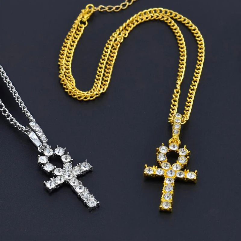 

Long Chain Cross Silver Crystal Beautiful 1PC Exquesite Pendant Necklaces Stainless Steel Golden Women Adjustable