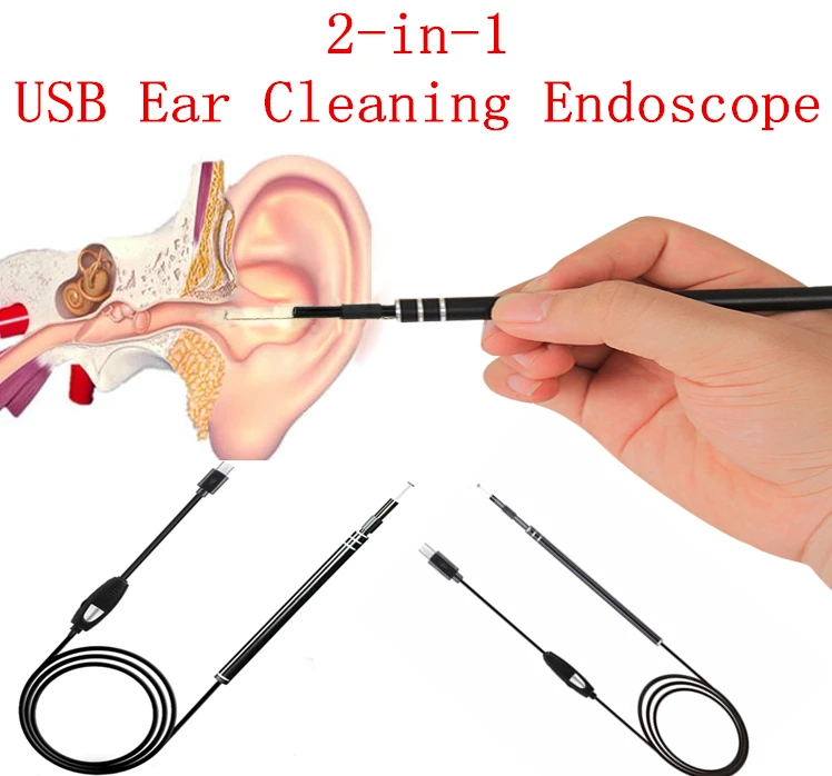

USB Ear Cleaning Tool HD Visual Ear Spoon Multifunctional Earpick With Mini Camera Pen Ear Care In-ear Cleaning Endoscope 2 in 1