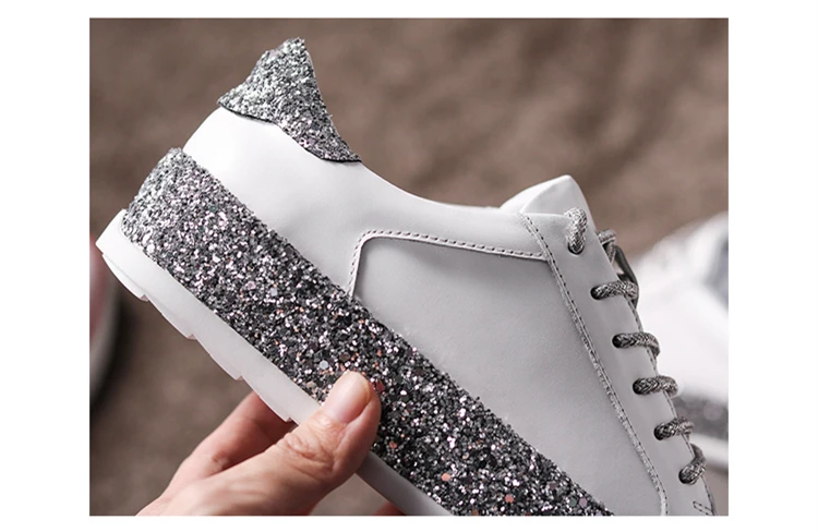Buono Scarpe/белые туфли с радужной подошвой; женская обувь из натуральной кожи на платформе; Белая обувь со стразами; кроссовки; женская обувь; спортивная обувь