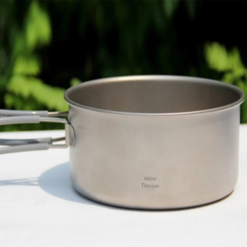 Keith camping Utensilios de cocina titanio Utensilios de cocina pan medio y sartén para camping traving Caza senderismo Camp Cook set kp6016