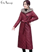 Winter Jacket Long Coat 2017 Imitation Sable Fur Collar Sheepskin Clothing Down Coat Hooded Long Chinese Jacket For Ladies