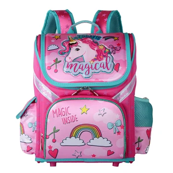 Girls Unicorn School Bags Nylon Orthopedic Princess Elsa Backpacks for Primary Students Children Kids Sofia Schoolbags