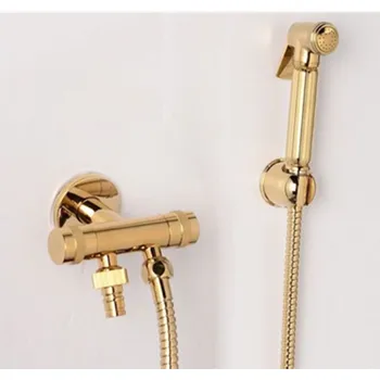 

Brass Handheld Bidet Shattaf Sprayer High Quality Full Set Toliet Hand Held Bidet Spray Wall Mounted Bidet Ducha Higienica
