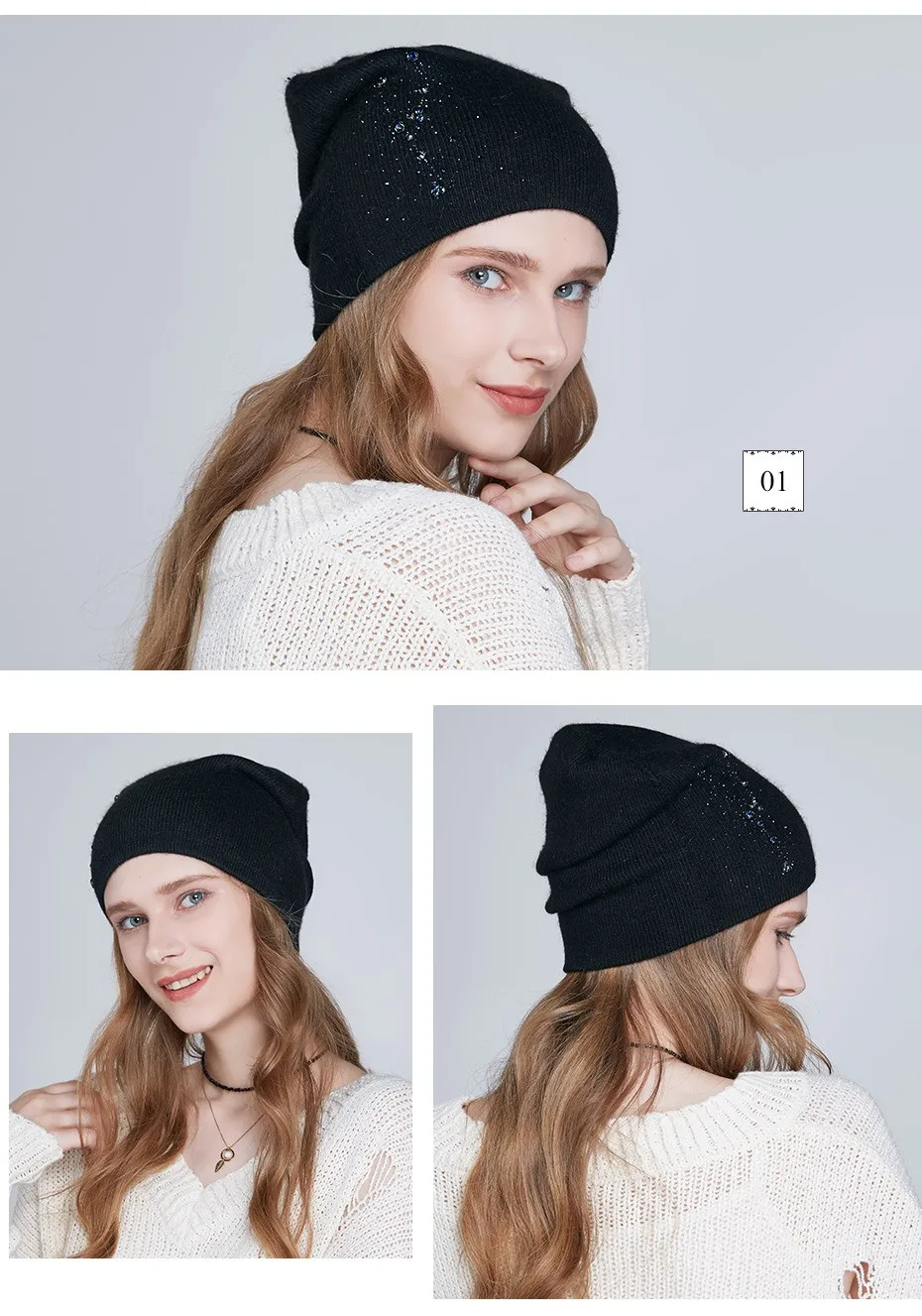 ENJOYFUR Wool Hat для зимние Для женщин мягкие теплые вязаные шапки для девочек двойной Слои женские шапочки Шапки