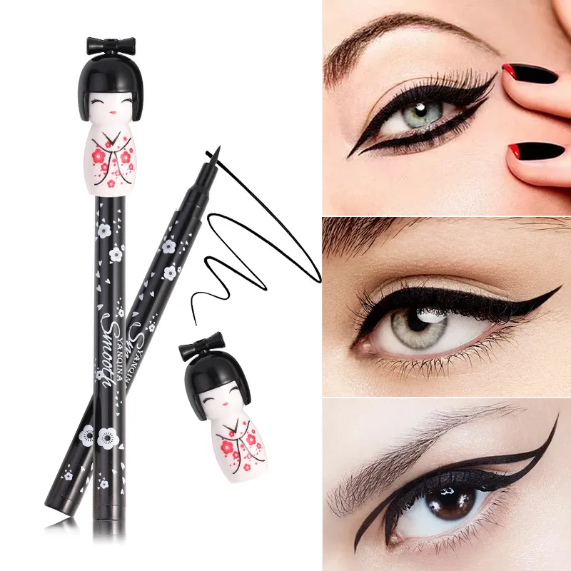 Yanqina 12pcs Eyeliner Fashion Women's Black Waterproof Cute Doll Eyeliner Liquid Pen Makeup Cartoon Eye Liner Pencil Cosmetic Yanqina 12pcs Eyeliner Fashion Women's Black Waterproof Cute Doll Eyeliner Liquid Pen Makeup Cartoon Eye Liner Pencil Cosmetic