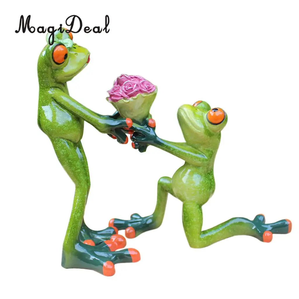 MagiDeal 3D Frog green garden patio lawn ornaments shelf display car decor ornament toy wedding gift