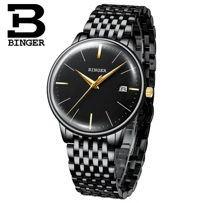 Подлинная Роскошный бренд Бингер Для мужчин полный стали автоматические механические мужские часы с автоподзаводом световой водонепроницаемый cruve поверхно - Цвет: 05