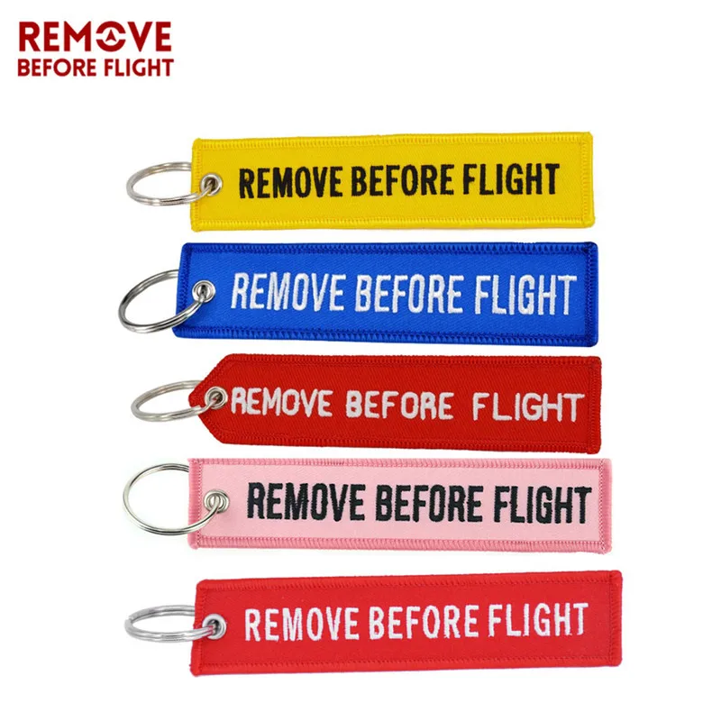 Remove Before Flight Key Fob llaveros Important Things Tag Yellow Embroidery OEM  Key Chian Jewelry Aviation Gifts llavero mujer (3)_