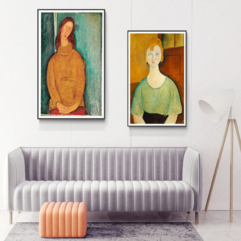 Картины на холсте Modigliani картина печатный плакат для гостиной спальни столовой