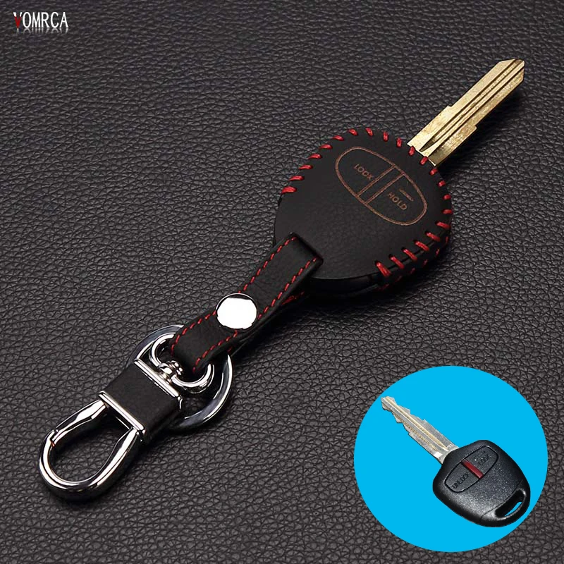 leather car key case car-covers For Mitsubishi outlander ASX colt LANCER Grandis Pajero sport shell car keys accessories