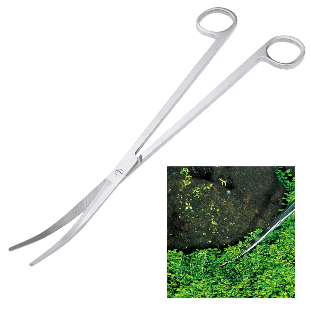 Stainless Steel Elbow Aquatic Plants Scissors for Fish Tank Aquarium