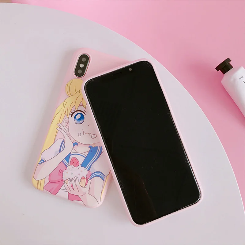 Чехол для телефона Sailor Moon для iphoe X XR XS Max чехол для iphone 6 6s 7 8 plus 11 Pro Max Модный милый мультяшный мягкий чехол s Capa