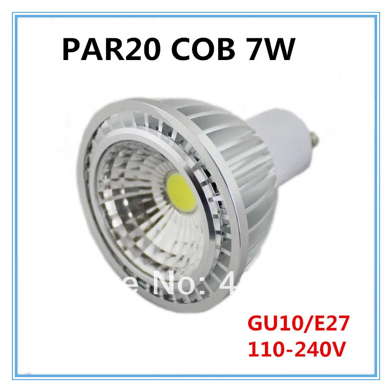 110-240 В Алюминиевый 7 Вт удара PAR20 LED E27/GU10 spotlight чистый белый/теплый белый 10 шт./лот