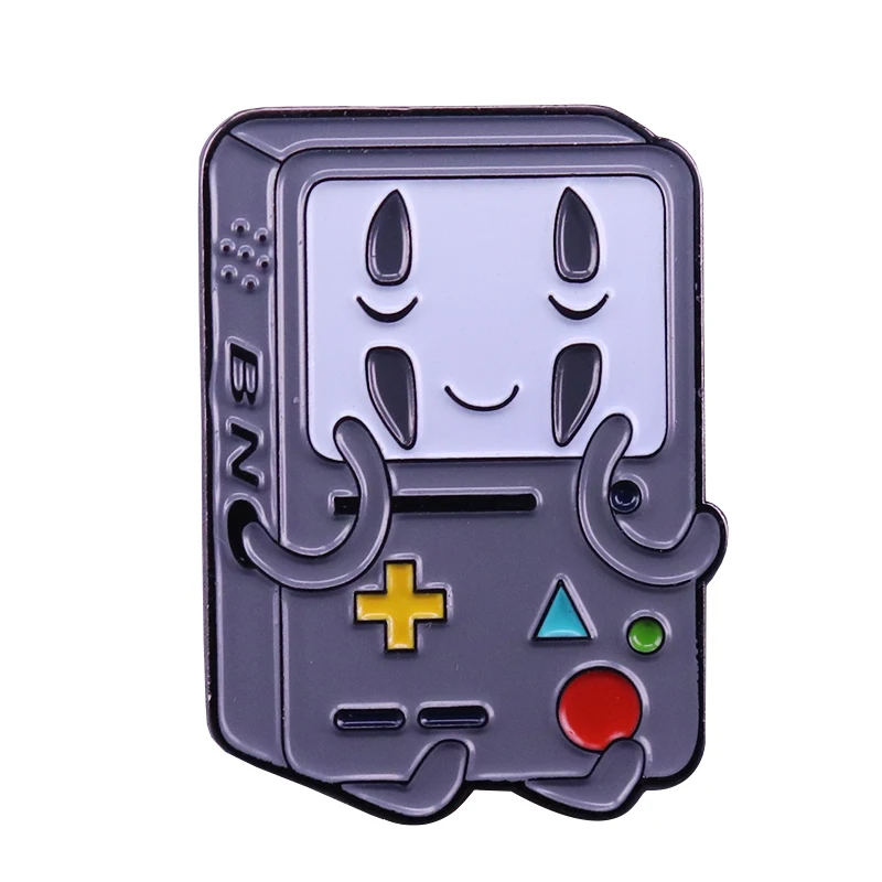 

BMO No face lapel pin adventure time Nintendo video game brooch cool mashup
