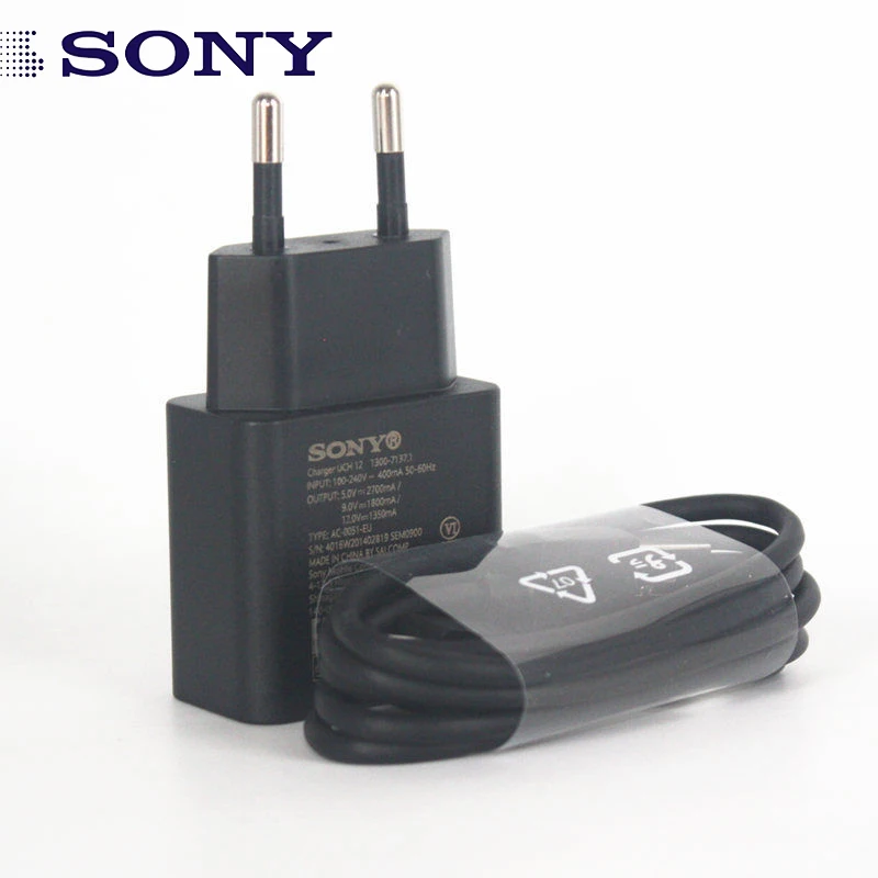 Оригинальное зарядное устройство sony UCH12 QC3.0 Quick USB с кабелем type C для sony Xperia XZ X Compact XA XZP XZS XC XP Z4 Z5P