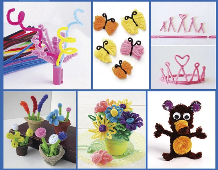 100 шт Красочные синель материалы шерсть палка игрушки для детей DIY игрушка в виде косички мягкие экологически развивающие игрушки подарки