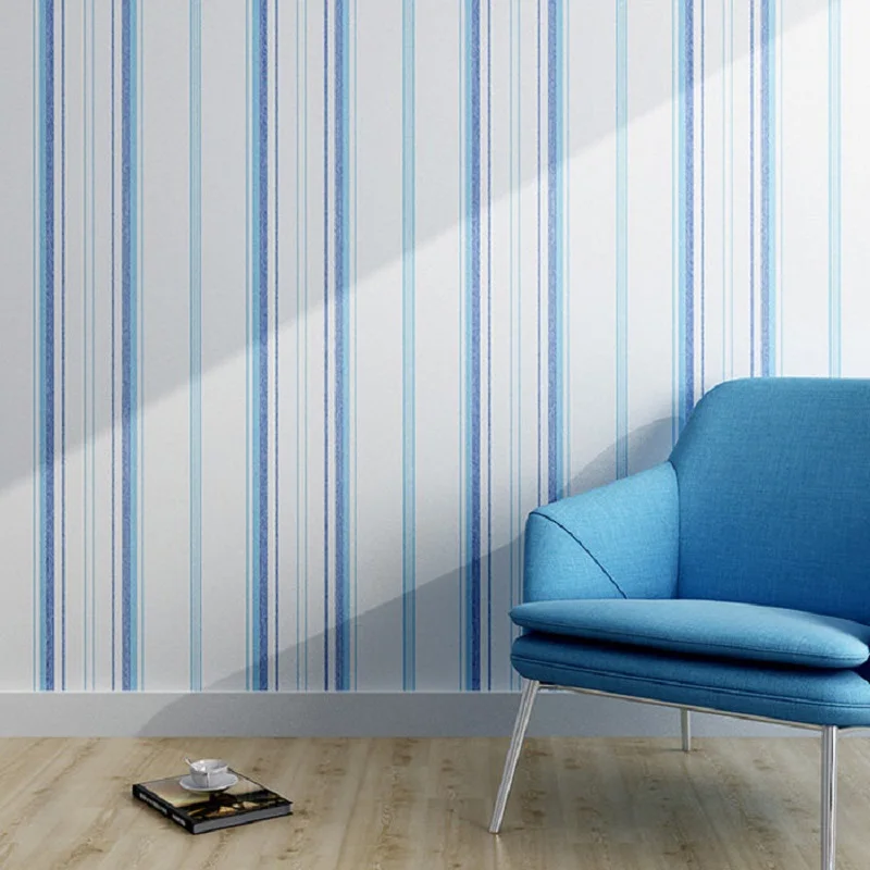 Blue and white stripe washable sitting room of contemporary and contracted child baby bedroom