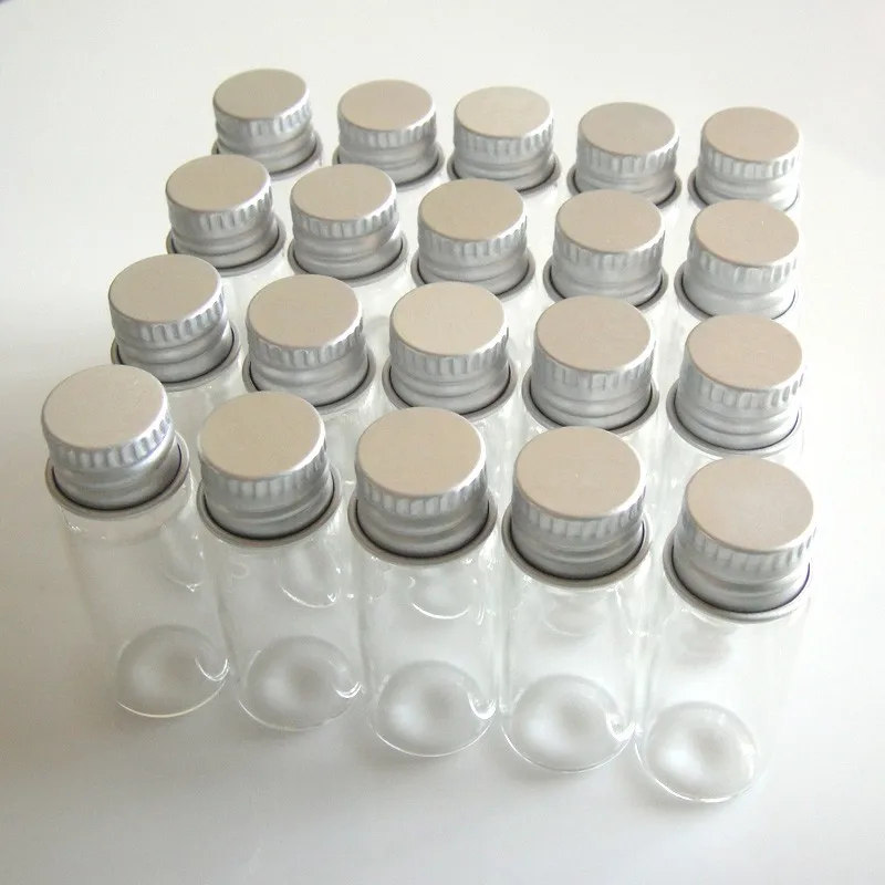 

20 Pcs 16x40mm 4ml 1 Dram Tiny Small Clear Bottles Glass Vials With Screw Caps For Wedding Holiday Decoration Christmas Gifts