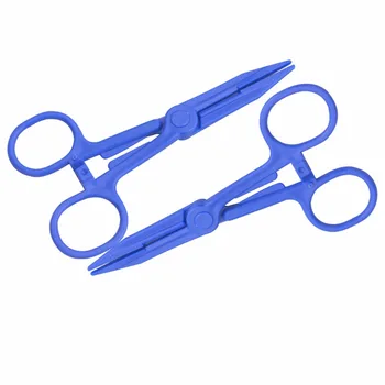 

5pcs Plastic Pointed Hemostatic Forceps Surgical Cotton Sponge Clamp Handheld Part Sawtooth Point Buckle Pliers For Health Care