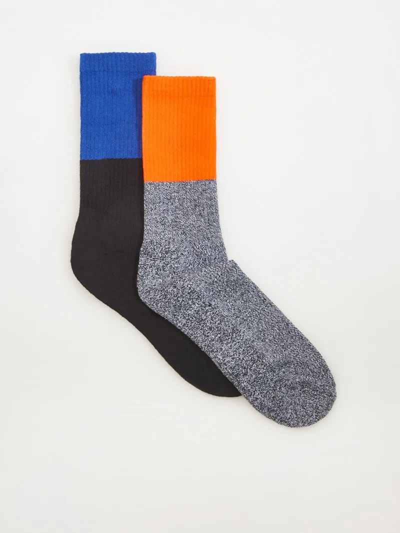 2 Pack Men's Block Ankle Skate Crew Socks USA Size 6 9,10 13 Euro Size