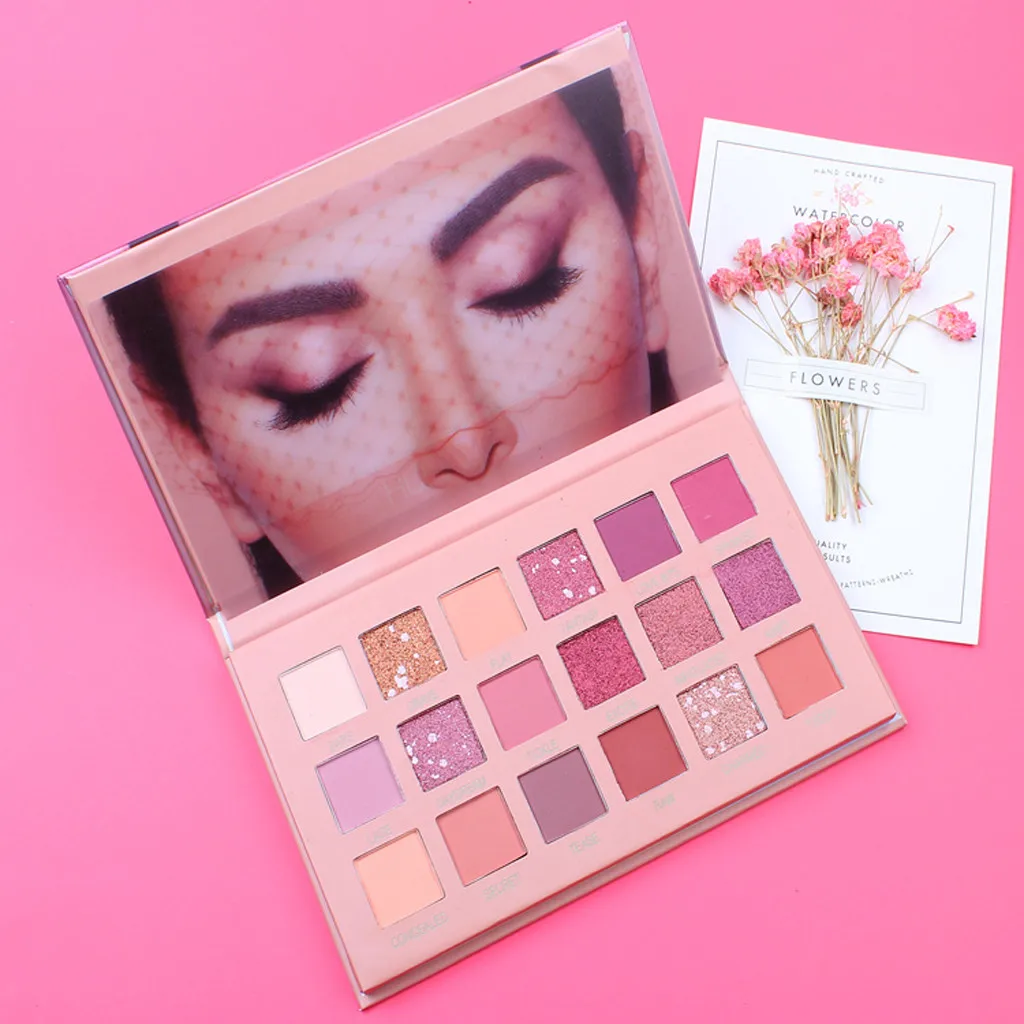 

HUDAMOJI INS Same Style 18 Colors Eyeshadow palette long lasting Desert rose eye shadow shimmer matte eyeshadow makeup sombra