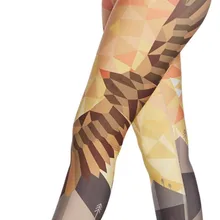 Женские Эластичные Обтягивающие штаны с геометрическим принтом с птицами для тренировок, тренажерного зала, тренировок для йоги бега занятий спортом, фитнеса, упражнений, леггинсы, Прямая поставка