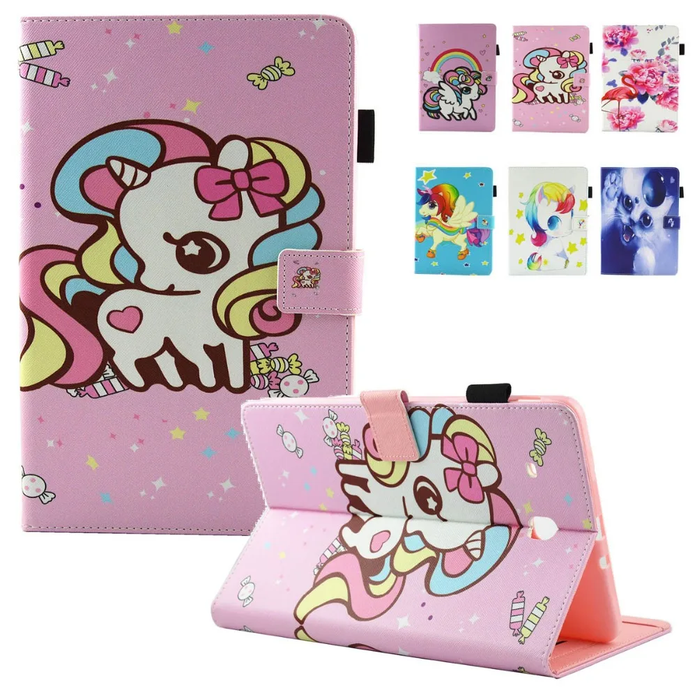 

For Samsung Galaxy Tab E 9.6 Case SM-T561 T560 Cute Unicorn Cartoon Magnet PU Leather Kickstand Cases Cover for Galaxy Tab E9.6
