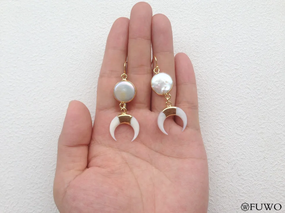 Pearl Shell Crescent Earrings 11