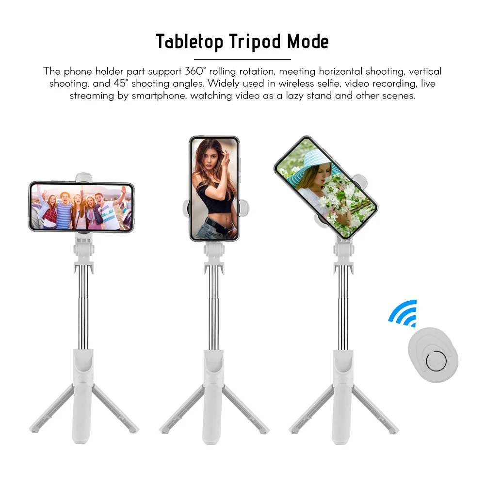 Samenstelling ethiek moeilijk Andoer 5-Section Extendable Selfie Stick Integrated Phone Holder Tabletop  Tripod with BT Remote Controller 10m Wireless Control - AliExpress Consumer  Electronics
