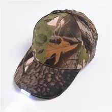 2016 Military Cap Hip Hop Camouflage Freien Angeln Hut mit 5 Led-leuchten Mützen Nacht Jagd Cap bones feminino aufkleber