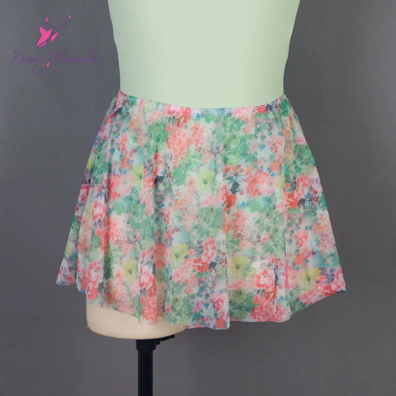 Floral printing mesh Ballet Wrap Skirt Teacher Dance Ballet Tulle Skirt