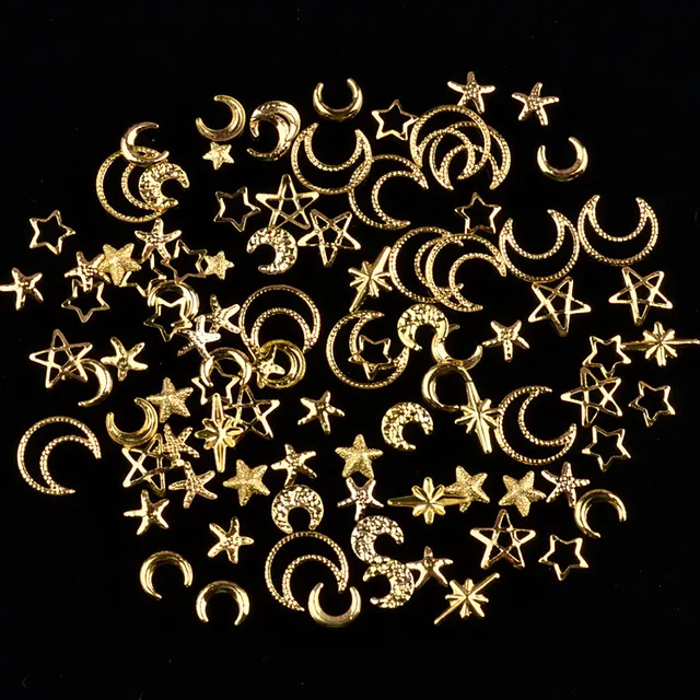 1 Bottle Metal Star Moon Drill Shell Shell Openwork Circle Gold For UV Resin Epoxy Mold Decoration