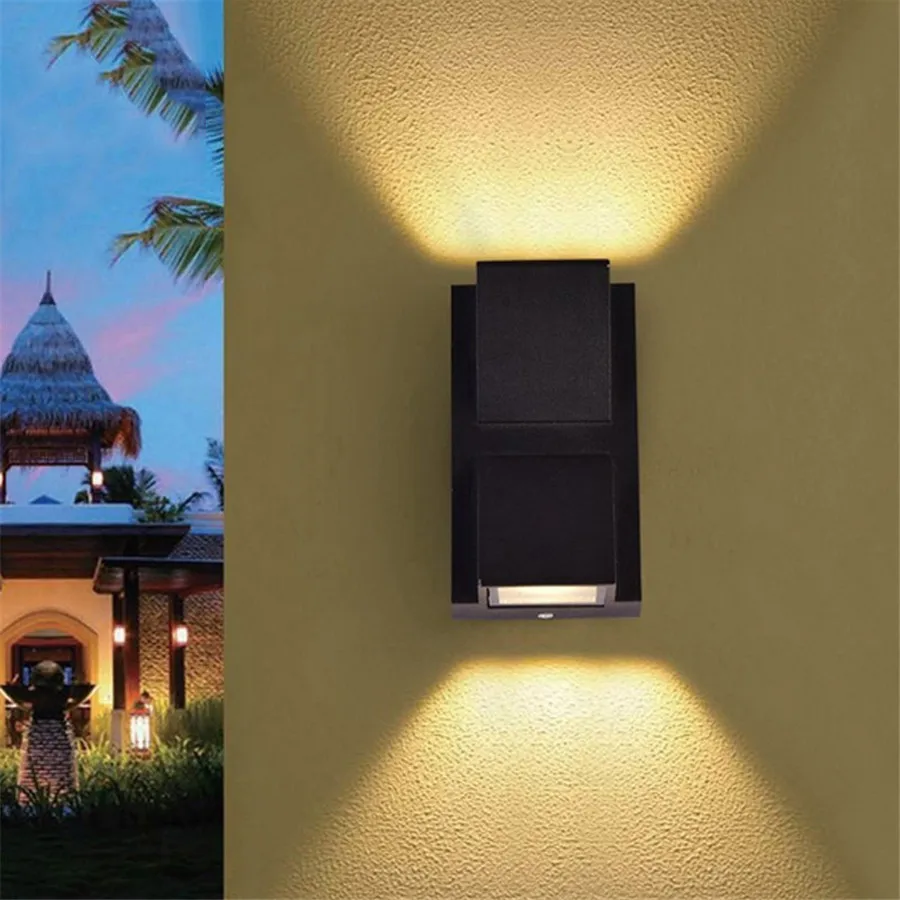 BEIAIDI 6 Вт наружная настенная лампа водонепроницаемые строительные наружные ворота балкон сад Asile Настенный бра свет коридор вилла крыльцо свет