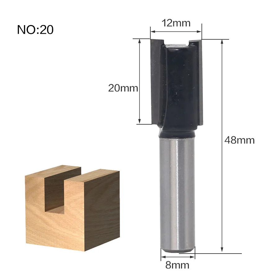 1 шт. 8 мм хвостовик шаблон отделка петля Долбление древесины фрезы ласточкин хвост фрезы для дерева Деревообрабатывающие инструменты дешевая цена - Длина режущей кромки: NO 20