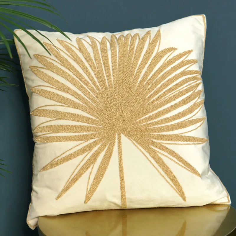 Beige Американский стиль, подушка, бархат, вышивка, декоративные подушки, квадратная Геометрическая подушка для дивана, подушка для автомобиля, подушки для стула - Цвет: Beige