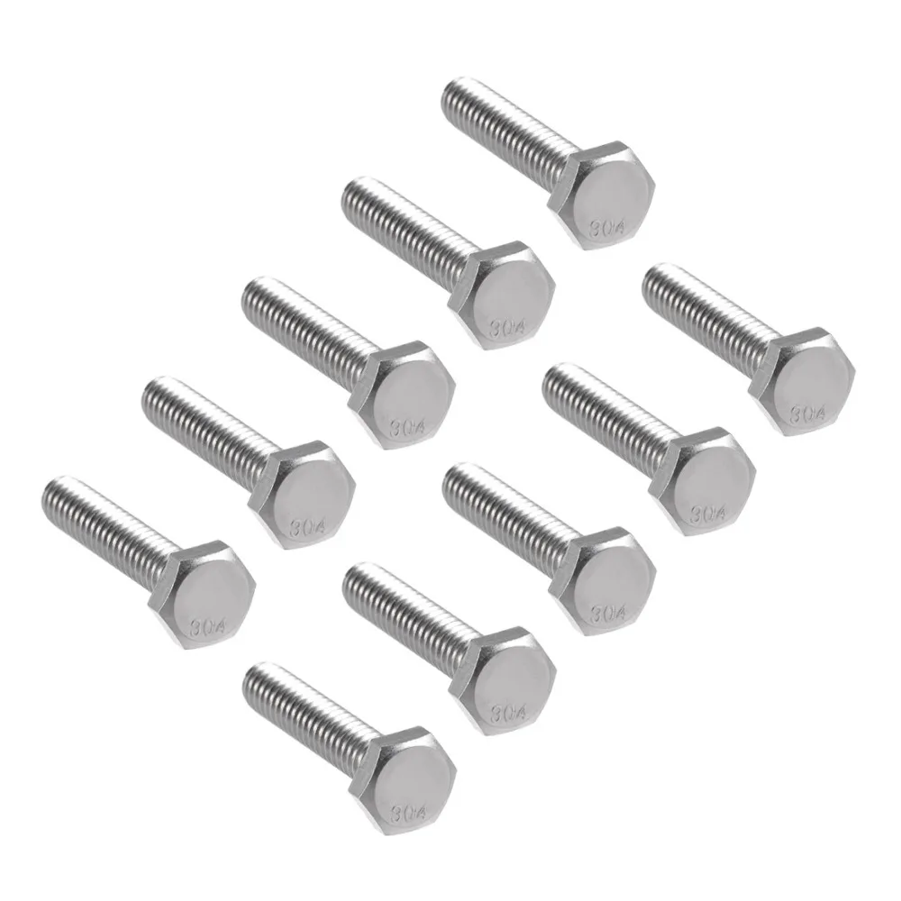 UXCELL 10Pcs 1 4 20x1 1 4 Bolts 304 Stainless Steel Hex Head Screw uxcell-10pcs-1-4-20x1-1-4-bolts-304-stainless-steel-hex-head-screw